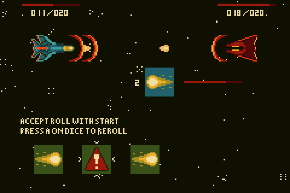 Screenshot of
Hyperspace Roll showing the combat screen